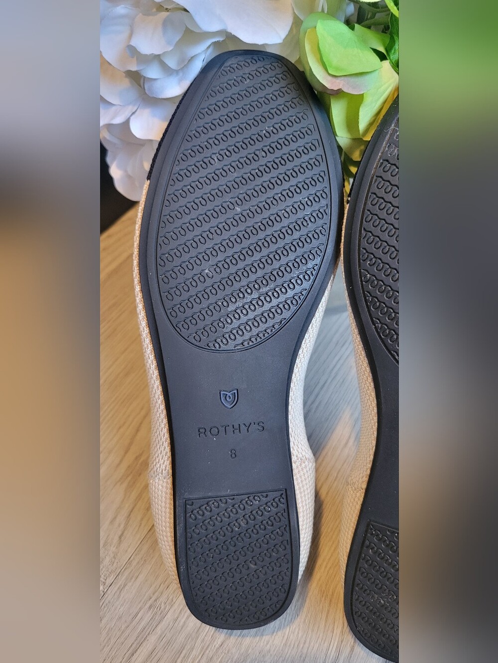 Rothy's The Square Tuxedo Beige & Black Cap Toe Flats, Women's US 8, EU 38.5 - Picture 14 of 16